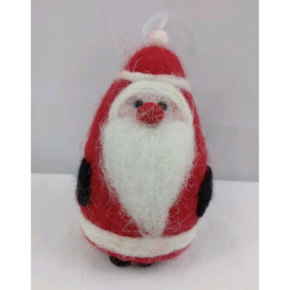 Hand Felted Wool Santa Claus Chubby Santa Christmas Ornament